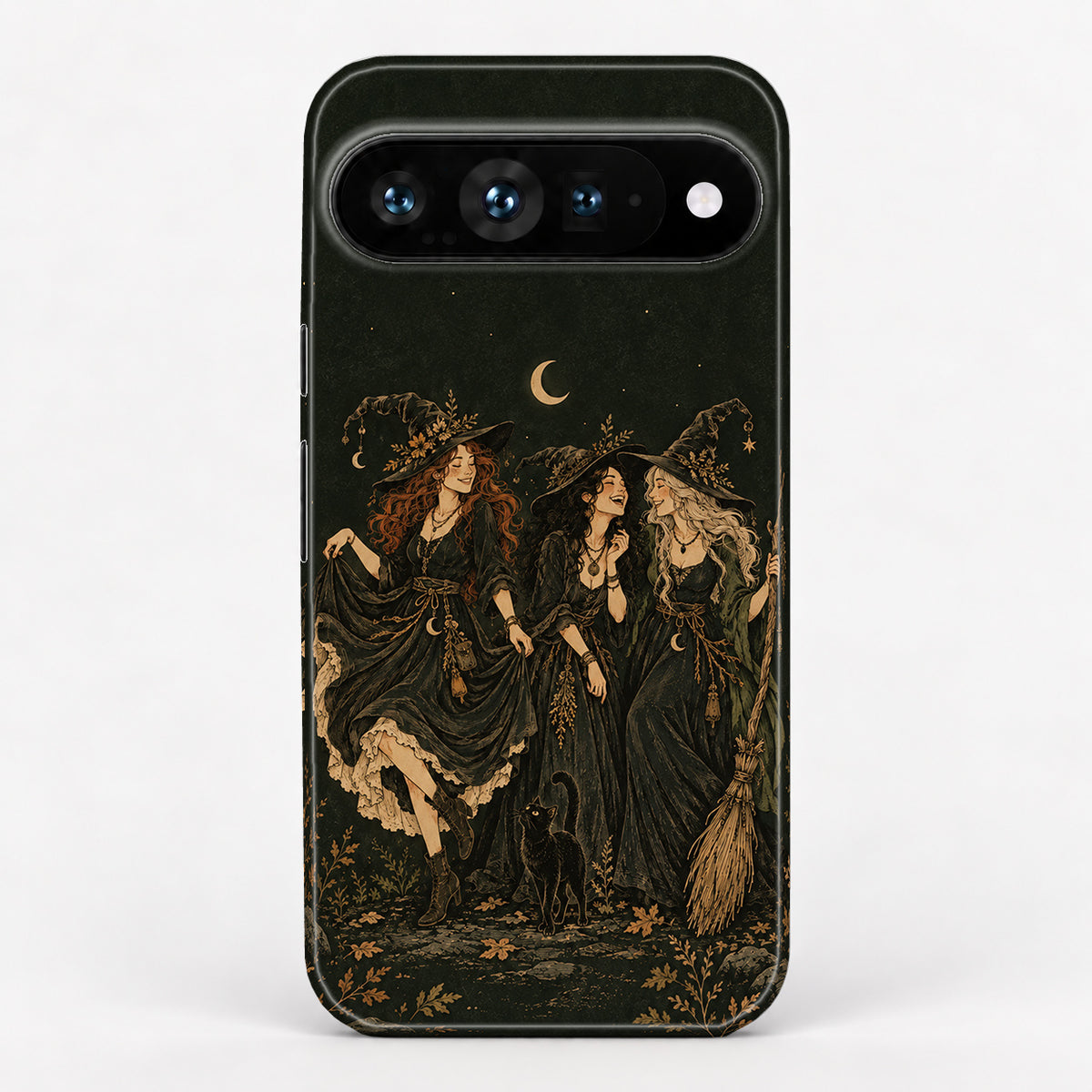 Moonlit Witch Friends Google Pixel Case - centered back view
