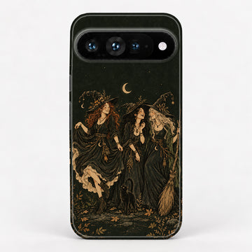 Moonlit Witch Friends Google Pixel Case - centered back view