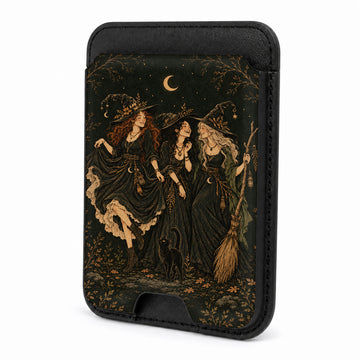 Moonlit Witch Friends MagSafe Card Holder, front view