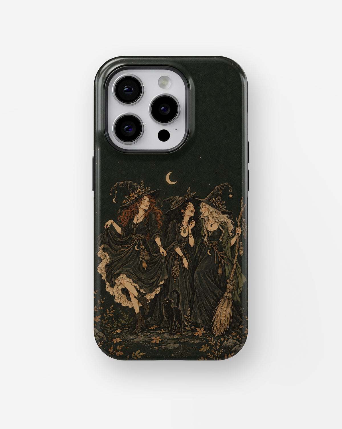 Moonlit Witch Friends MagSafe iPhone Tough Case, rear view, iPhone11-16Pro model image group