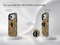 Moroccan Mosaic Tile MagSafe Loop iPhone Case side view showing the built-in finger loop