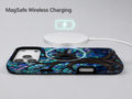 Mystical Tree of Life MagSafe Loop iPhone Case shown with a MagSafe-compatible wireless charger attached