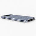 Navy Blue and White Gingham Google Pixel Case - low side view