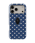 Navy Ivory Polka Dots MagSafe Loop iPhone Case - back view