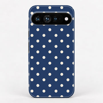Navy Ivory Polka Dots Google Pixel Case - back view