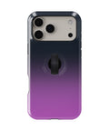 Navy Purple Ombre Gradient MagSafe Loop iPhone Case with built-in finger loop closed