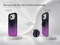 Navy Purple Ombre Gradient MagSafe Loop iPhone Case side view showing the built-in finger loop