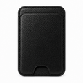 Obsidian Black MagSafe card holder front view showing textured finish and thumb notch