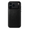 Obsidian black MagSafe flip wallet case for iPhone - Custom name preview base