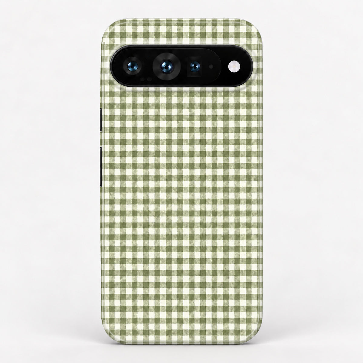 Olive Green and White Gingham Google Pixel Case