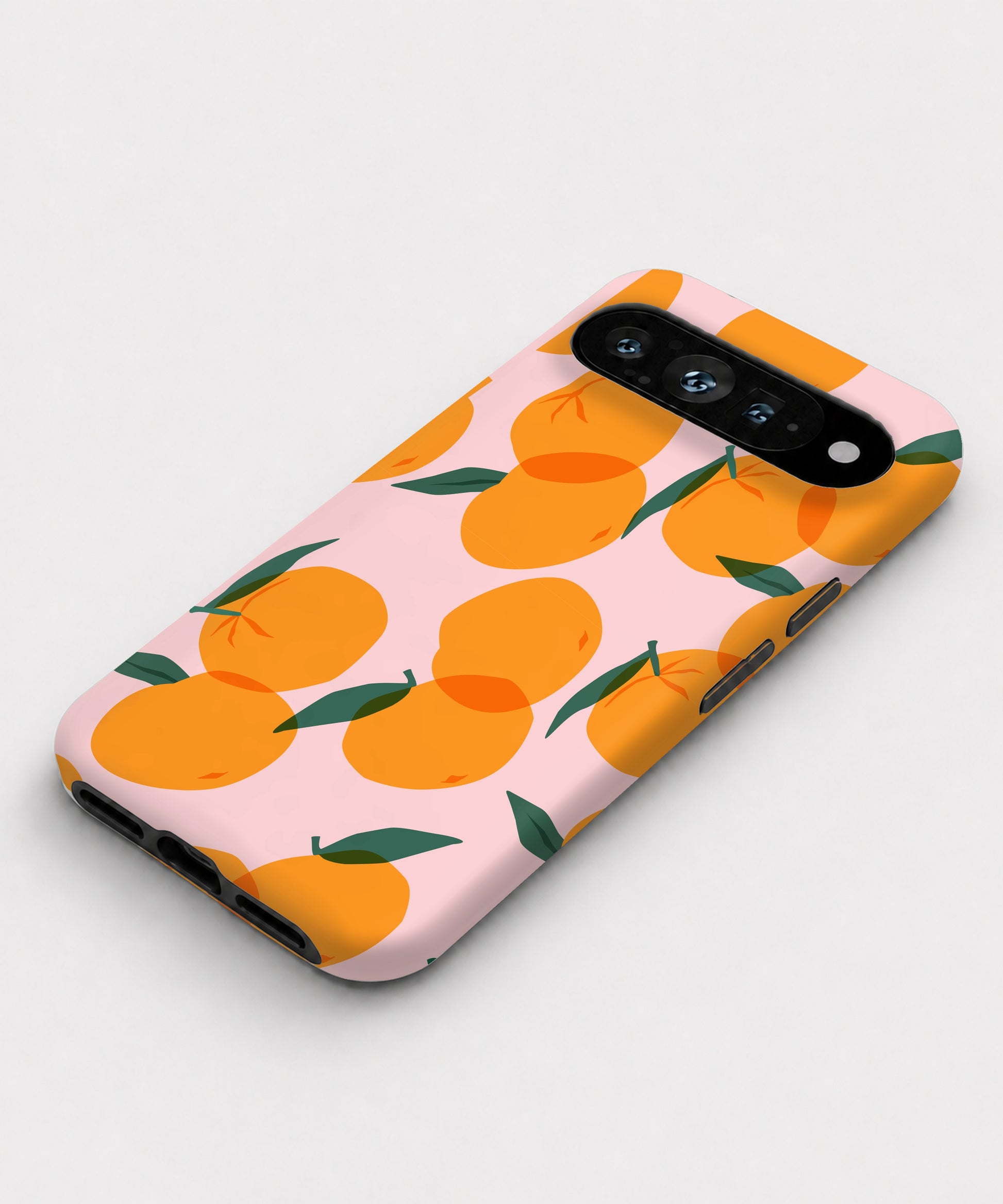 Orange Fruit on Pink Google Pixel case front view