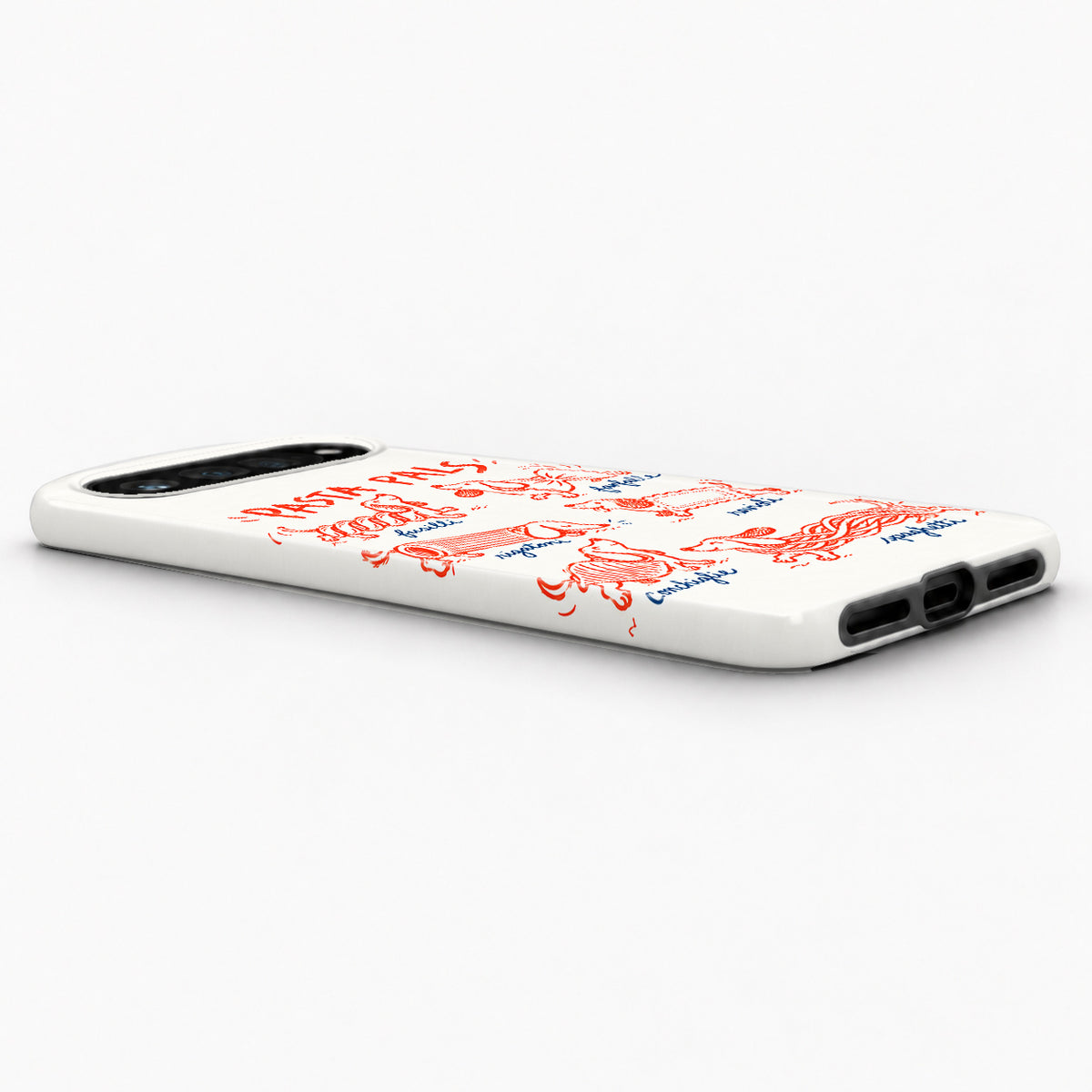 Pasta Pals Dachshund Doodles Google Pixel Case - low side view