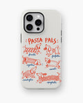 Pasta Pals Dachshund Doodles MagSafe iPhone Tough Case, rear view, iPhone11-16ProMax model image group