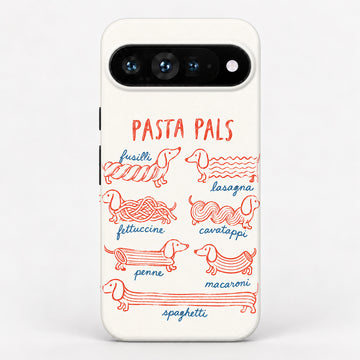 Pasta Pals Dachshund Noodle Chart Google Pixel Case - centered back view