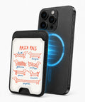 Pasta Pals Dachshund Noodle Chart MagSafe Card Holder, magnetic attachment to a compatible iPhone
