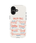 Pasta Pals Dachshund Noodle Chart MagSafe iPhone Tough Case, rear view, iPhone16+16Plus+17 model image group