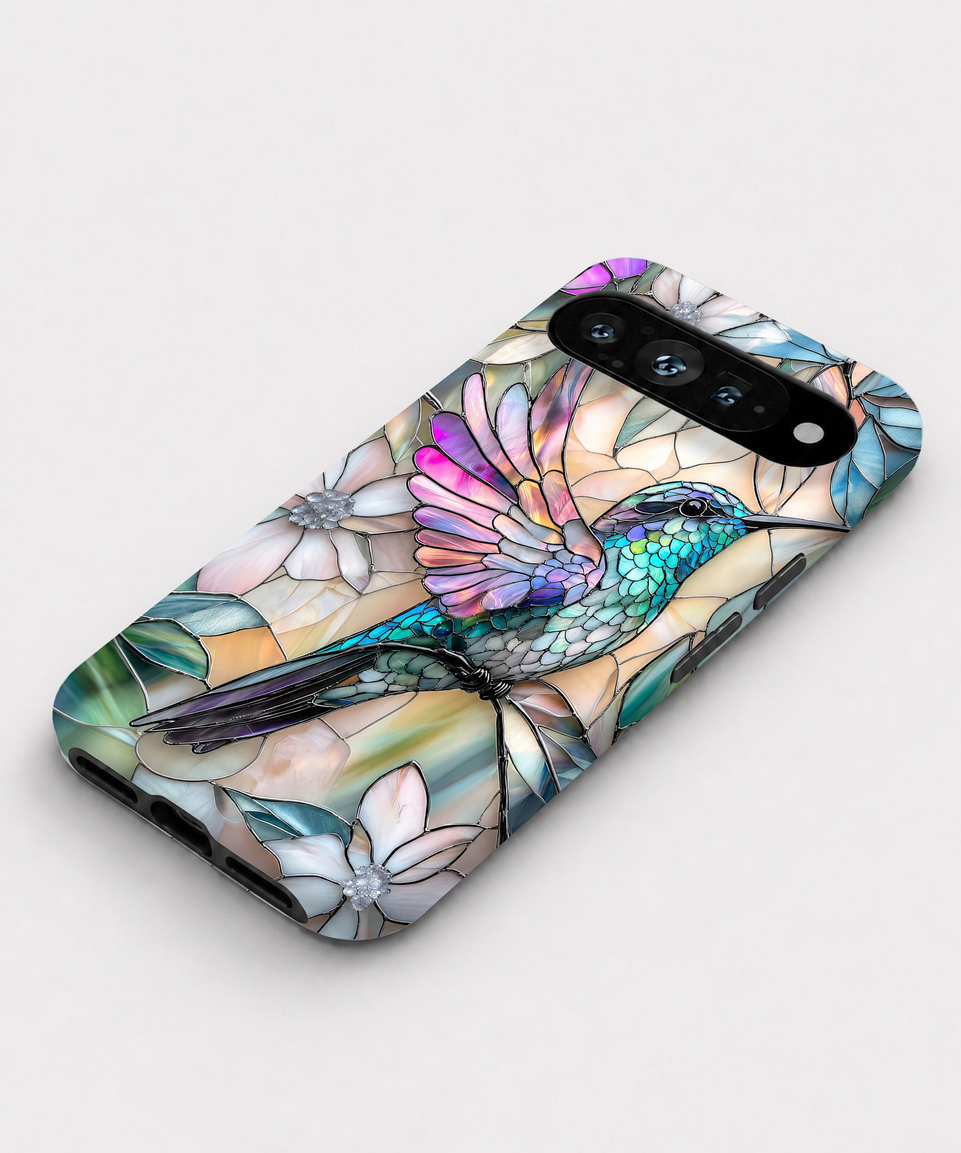 Pastel Butterfly Stained Glass Google Pixel case front view