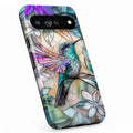 Pastel Butterfly Stained Glass Google Pixel case with stained-glass-inspired color sections
