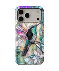 Pastel Butterfly Stained Glass MagSafe Loop iPhone Case with built-in finger loop closed