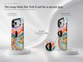 Pastel Painted Meadow Landscape MagSafe Loop iPhone Case side view showing the built-in finger loop