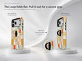 Pastel Quilt Patchwork MagSafe Loop iPhone Case side view showing the built-in finger loop