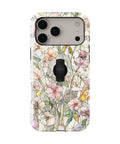 Pastel Wildflower Stained Glass MagSafe Loop iPhone Case with built-in finger loop closed