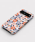 Peach Blue Abstract Leopard Google Pixel case front view