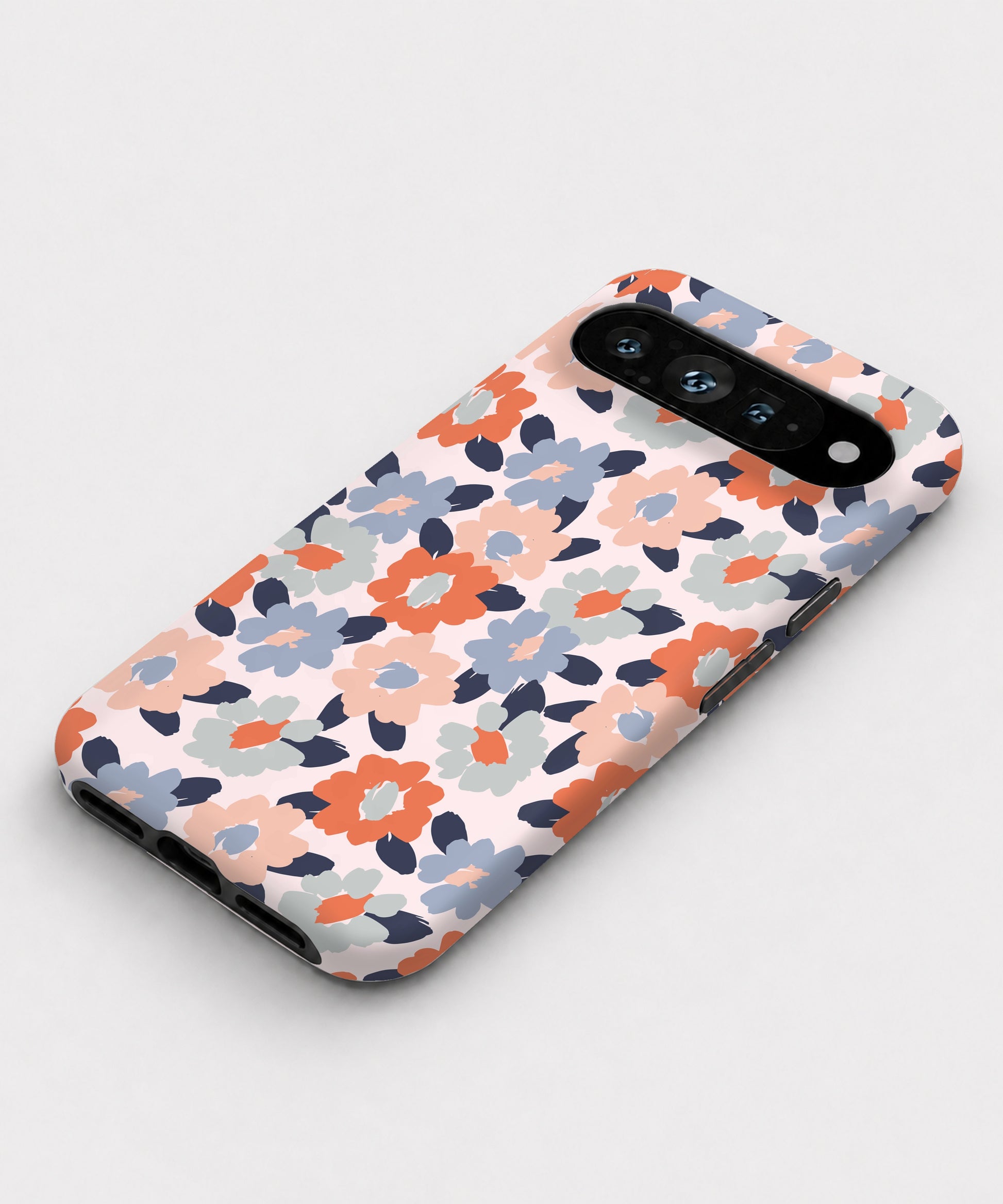 Peach Blue Abstract Leopard Google Pixel case front view