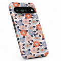 Peach Blue Abstract Leopard Google Pixel case with animal-inspired markings
