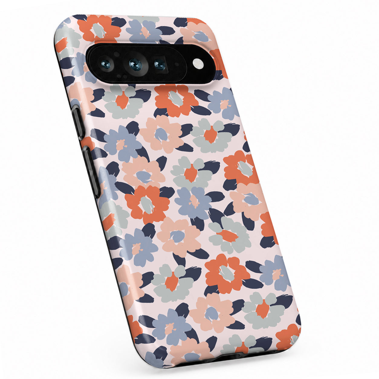 Peach Blue Abstract Leopard Google Pixel case with animal-inspired markings