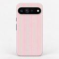 Pink and White Pinstripe Google Pixel Case - centered back view