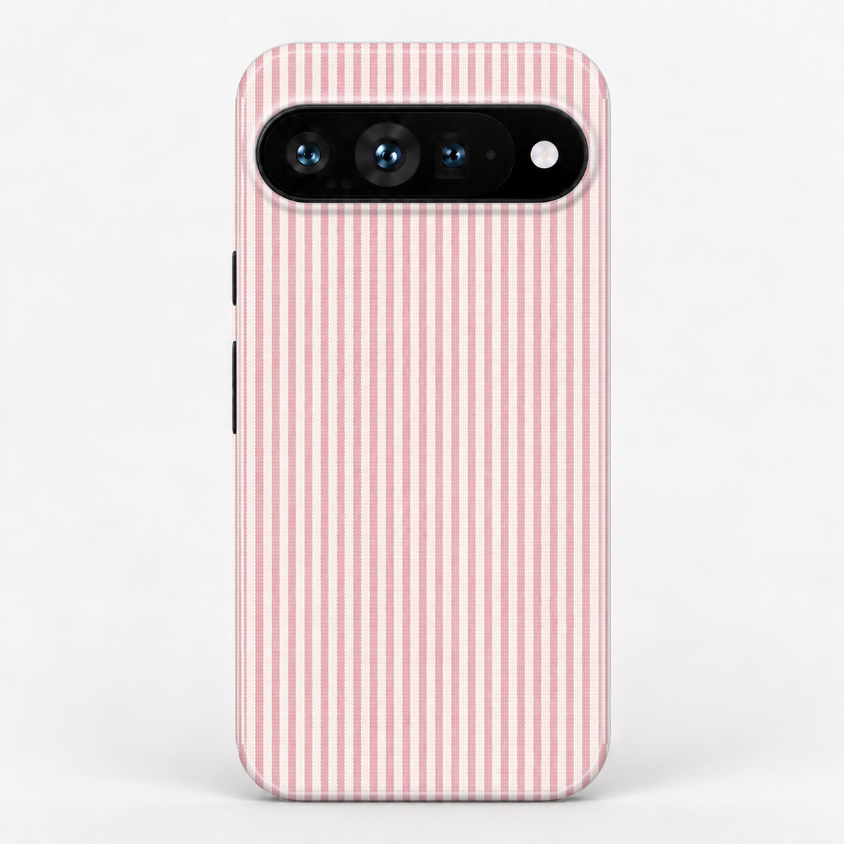 Pink and White Pinstripe Google Pixel Case - centered back view