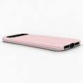 Pink and White Pinstripe Google Pixel Case - low side view