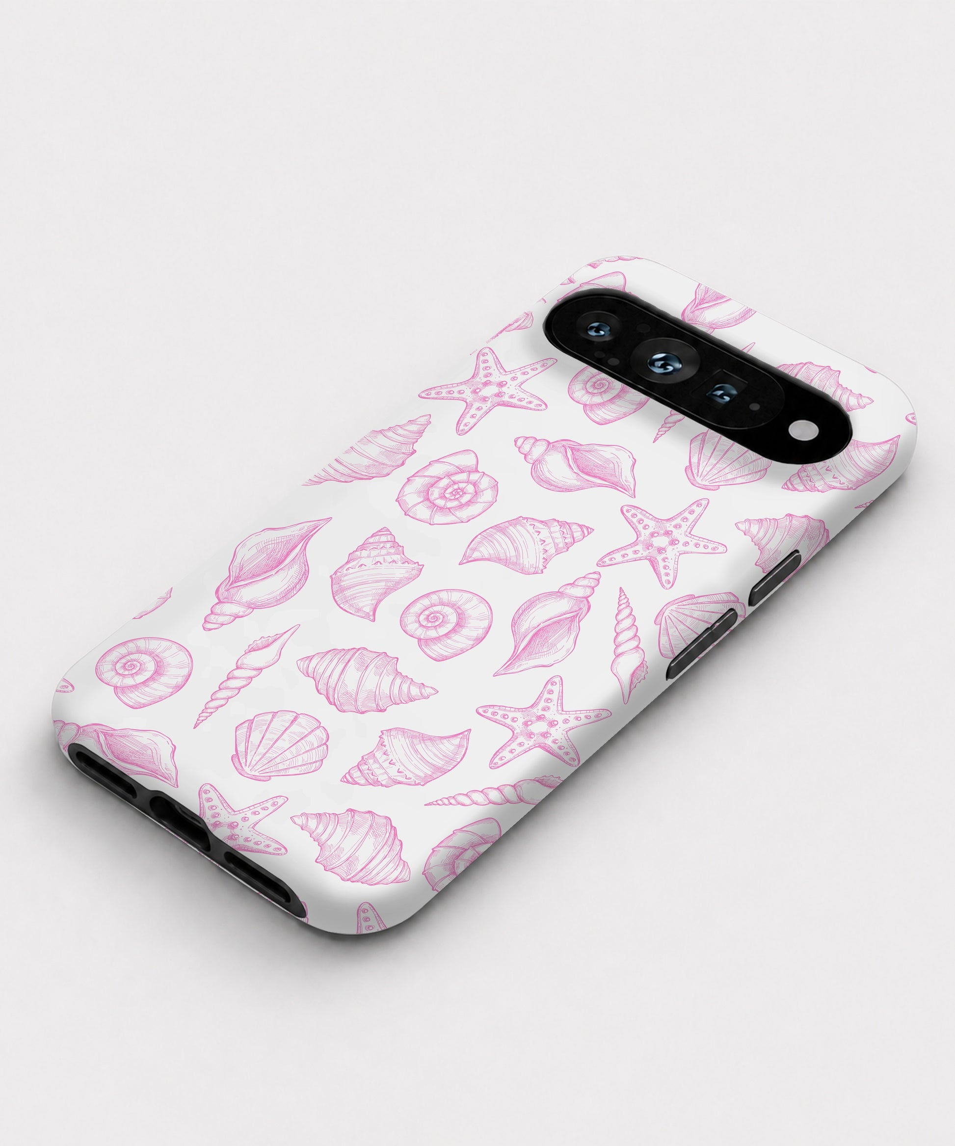 Pink Coastal Seashell Google Pixel case front view