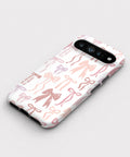 Pink Coquette Bow Google Pixel case front view