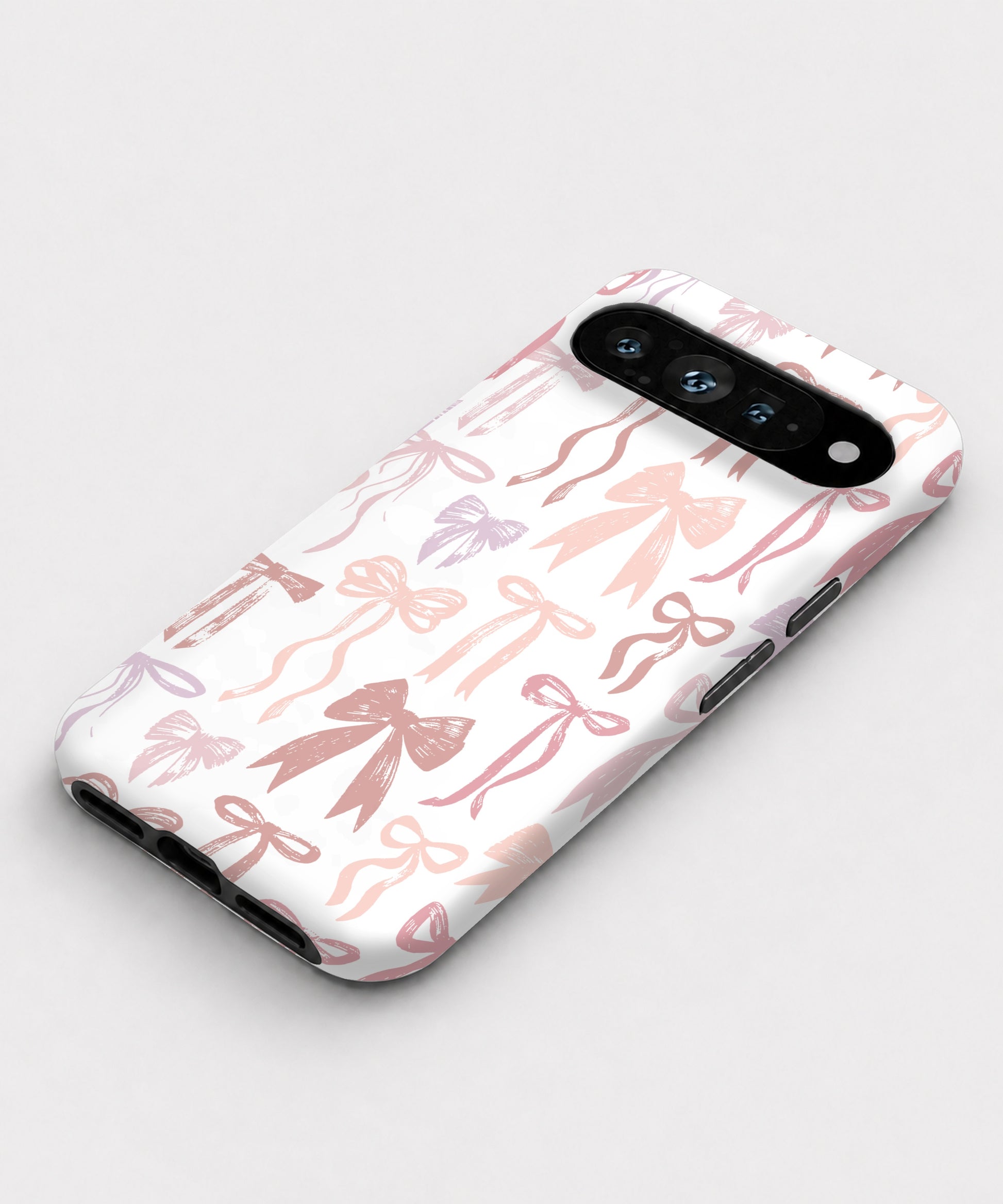 Pink Coquette Bow Google Pixel case front view