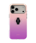 Pink Purple Ombre Gradient MagSafe Loop iPhone Case with built-in finger loop closed