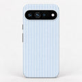 Powder Blue and White Pinstripe Google Pixel Case - centered back view