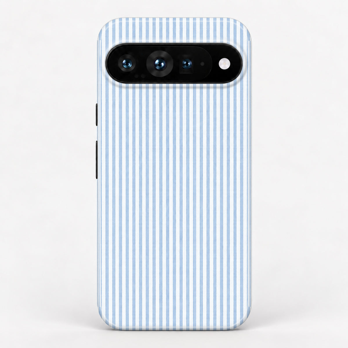 Powder Blue and White Pinstripe Google Pixel Case - centered back view