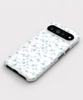 Powder Blue Ditsy Floral Google Pixel case front view