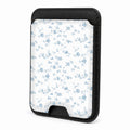 Front view of the Powder Blue Ditsy Floral MagSafe card holder on a white background