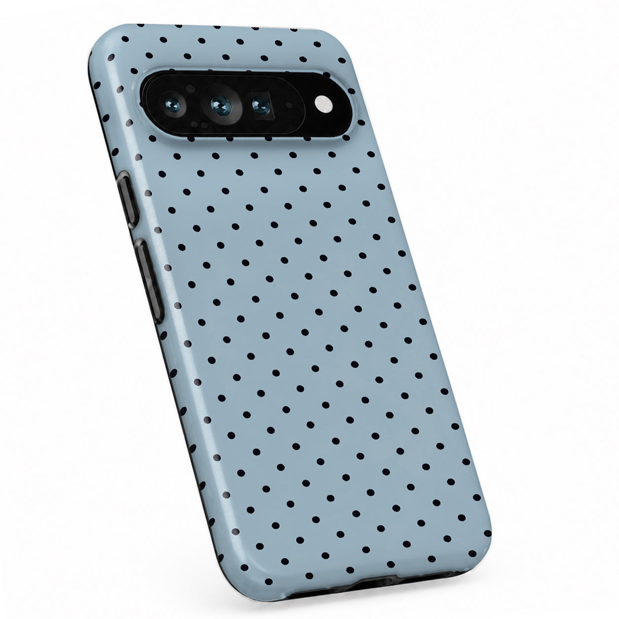 Powder Blue Mini Polka Dot Google Pixel case with repeating polka dots