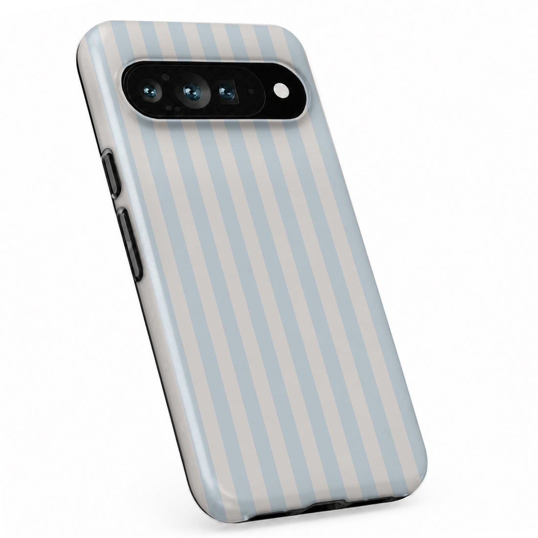 Powder Blue Pinstripe Google Pixel case with linear stripes