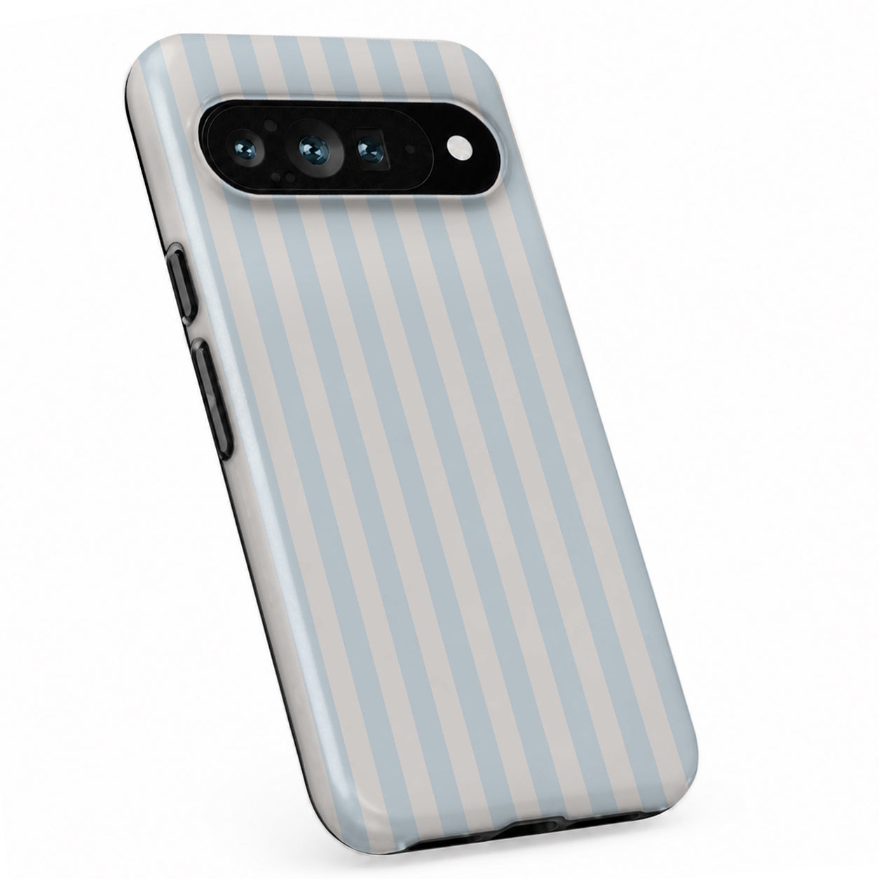 Powder Blue Pinstripe Google Pixel case with linear stripes