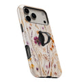 Pressed Wildflower Bouquet MagSafe Loop iPhone case with built-in finger loop open