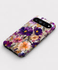 Purple Wildflower Glass Garden Google Pixel case front view