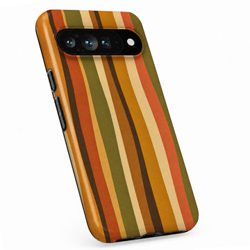 Retro Sunset Stripe Google Pixel case with linear stripes