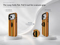 Retro Sunset Stripe MagSafe Loop iPhone Case side view showing the built-in finger loop