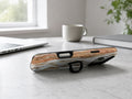 Rose Gold Agate Marble MagSafe Loop iPhone Case shown in a neutral white professional lifestyle setting