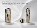 Rose Gold Agate Marble MagSafe Loop iPhone Case side view showing the built-in finger loop